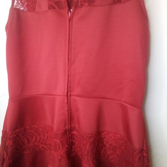 Three Pink Hearts Trixxi Dress Women XL Sleeveless Lace Detail Party Holiday Red - Picture 15 of 16